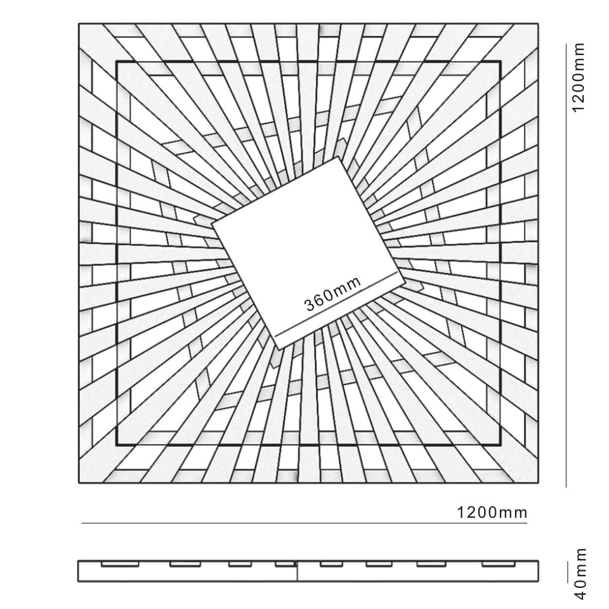 Приствольная решетка ПП ZKING ATMOSPHERE 1.2х1.2м размеры чертеж
