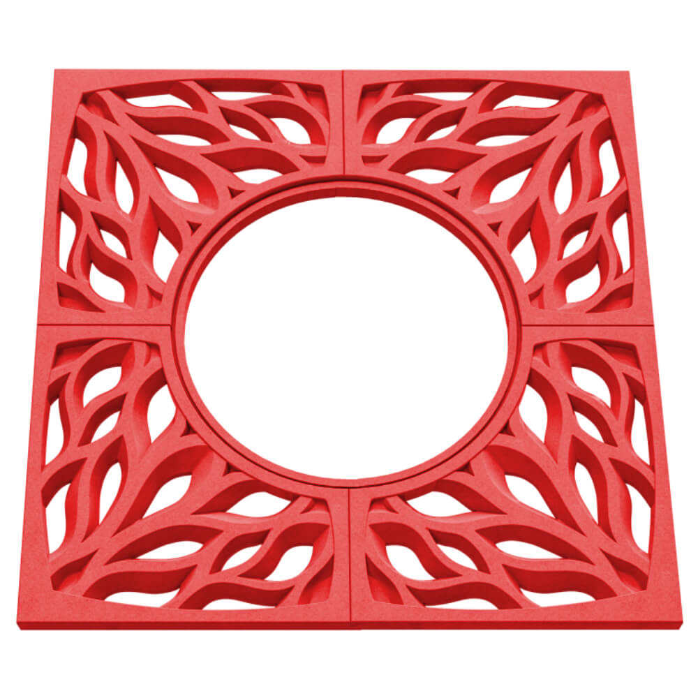 Приствольная решетка ПП ZKING CRUST 1.2х1.2м Красная 2