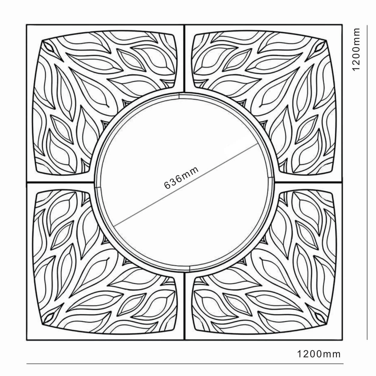 Приствольная решетка КРУСТ размеры чертеж