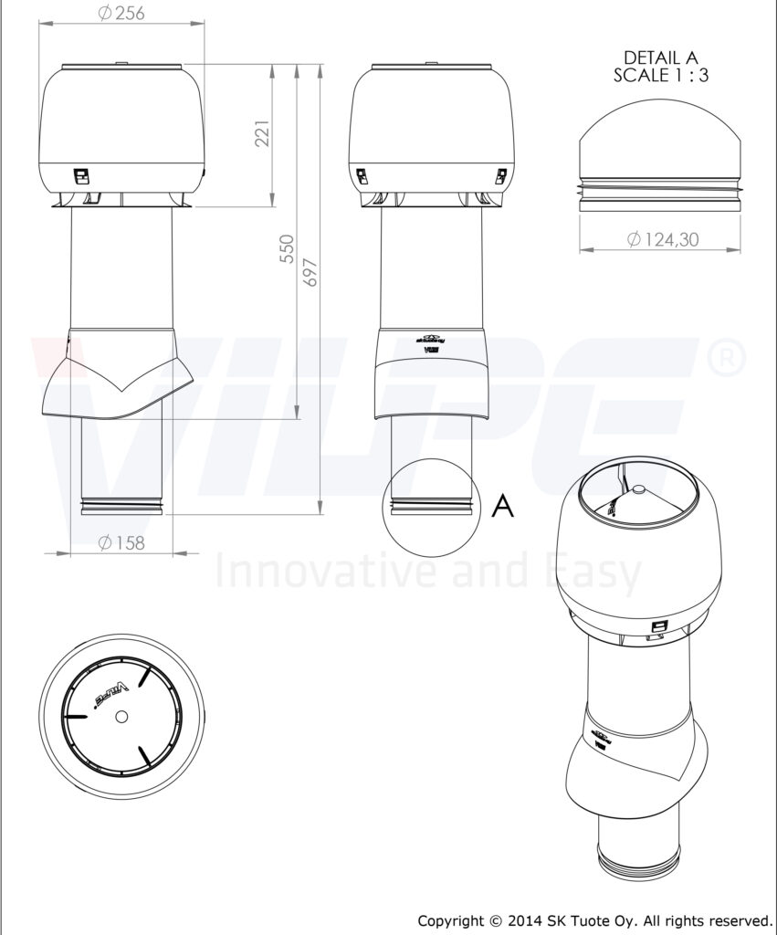 734409 Вентиляционный выход 125 160 500 (кирпичный) чертеж