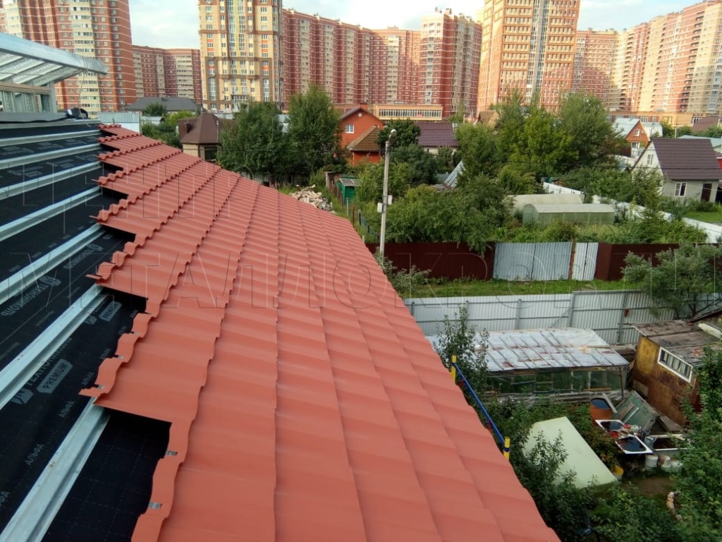 Металлочерепица Геркулес 8004 терракотовый Стальной Бархат от Центра Металокровли в Шымкенте