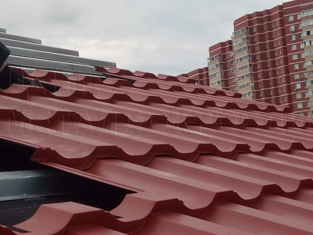 Металлочерепица Геркулес 8004 терракотовый Стальной Бархат от Центра Металлокровли в Шымкенте