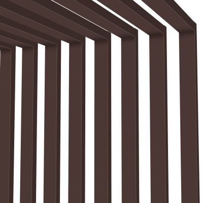 Декоративные рейки металлические RAL8017 Шоколад на стенах и потолке в сборе