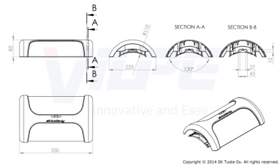 733918 Коньковый вентиль для металлической кровли PELTI KTV/HARJA (красный) чертеж